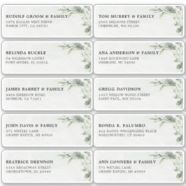 Sage Green Eucalyptus Wedding Guest Name Address Aufkleber
