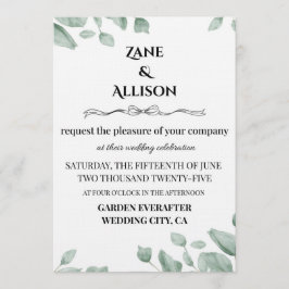 Sage Green Eucalyptus Wedding Invitation Einladung