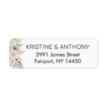 Sage Green Eucalyptus Wedding Return Address Label