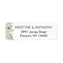 Sage Green Eucalyptus Wedding Return Address Label