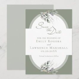 Sage Green Eucalyptus Wedding Save the Date Card Einladung