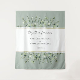 Sage Green Eucalyptus Wedding Together Forever Wandteppich