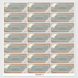 Sage Green Eucalyptus White Floral Late Address St Aufkleber