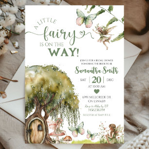 Sage Green Fairy Enchanted Forest Baby Shower Einladung