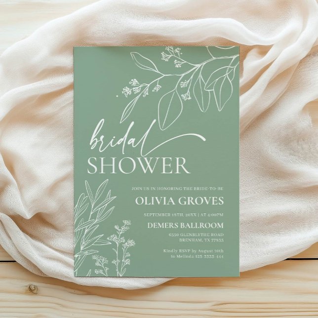 Sage Green Fall Bridal Dusche Einladung (Von Creator hochgeladen)
