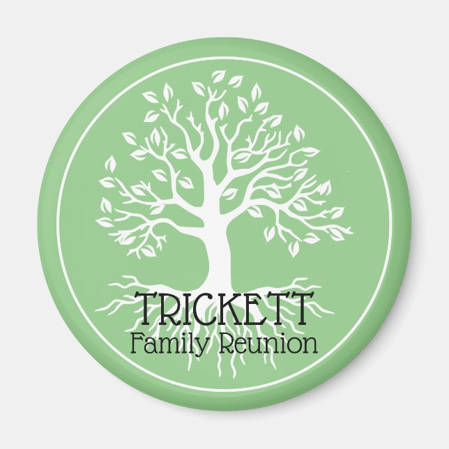 Sage Green Family Wiedersehen Family Tree Magnet (Vorne)