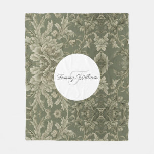 Sage Green Flora Elegantes Ambiente Fleecedecke