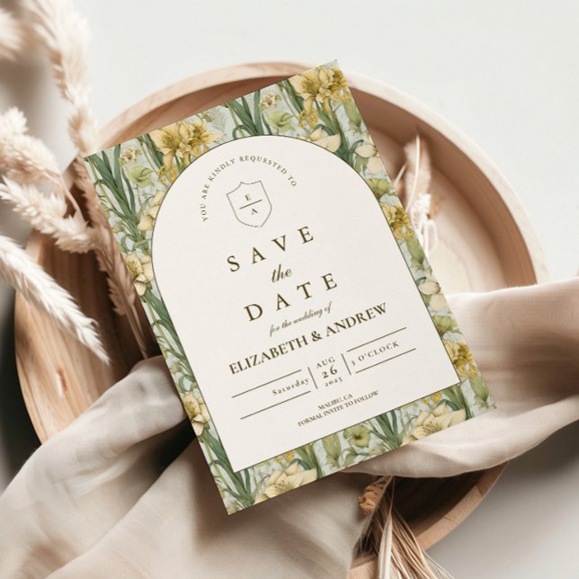 Sage Green Floral Arch Wedding Save The Date (Von Creator hochgeladen)