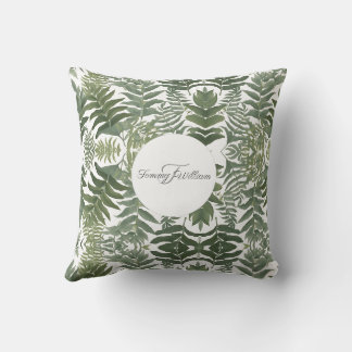 Sage Green Floral Elegant Kissen