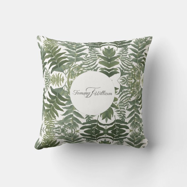Sage Green Floral Elegant Kissen (Rückseite)