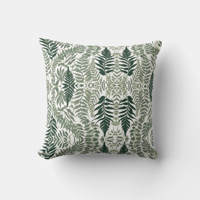 Sage Green Floral Elegant Kissen (Vorderseite)