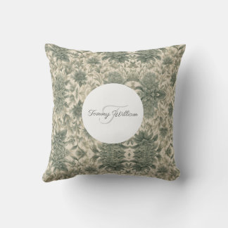 Sage Green Floral Elegant Kissen