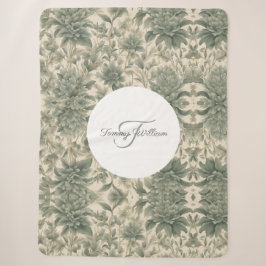 Sage Green Floral Elegant Sherpadecke
