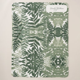 Sage Green Floral Elegant Sherpadecke