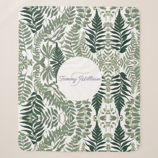 Sage Green Floral Elegant Sherpadecke