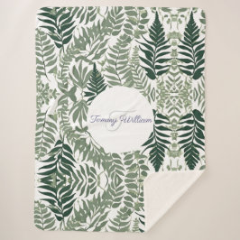 Sage Green Floral Elegant Sherpadecke