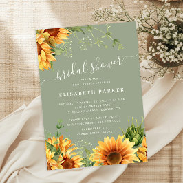 Sage green floral garden bridal shower einladung