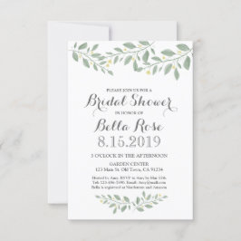 Sage Green Floral Minimalistisches Brautparty lade Einladung