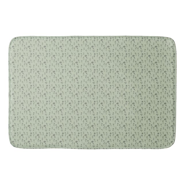 Sage Green Floral Pattern  Badematte (Vorderseite)