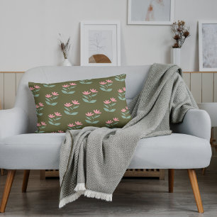 Sage Green Floral Pink Wurfkissen Lendenkissen