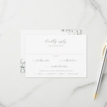 Sage Green Floral Wedding Meal Choice