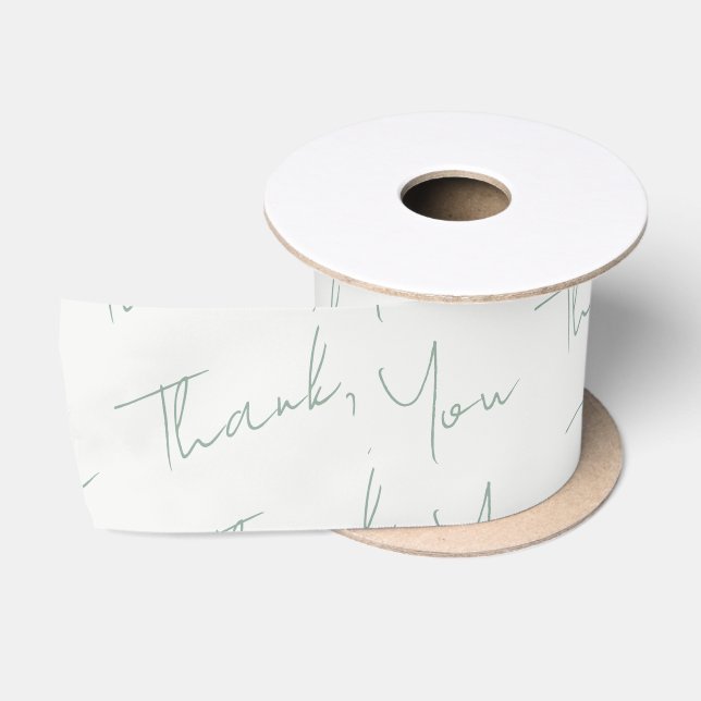 Sage Green Floral Wedding Satinband (Spule)