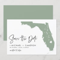 Sage Green Florida Carte Moderne Script minimalist