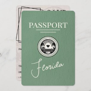 Sage Green Florida Passport Save the Date