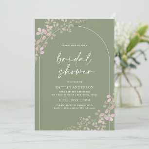 Sage Green Foliage Boho Arch Brautparty Einladung
