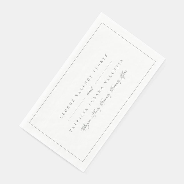 Sage Green Formal Calligraphy Elegant Gerahmt Serviette (Ecke)