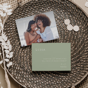 Sage Green   Foto Trauzeugin Vorschlagskarte Einladung