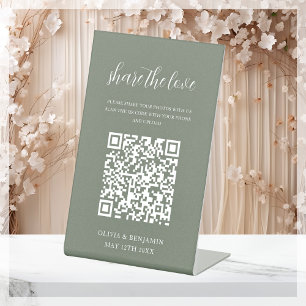 Sage Green   Freigabe der Liebe QR Code Sockelschild