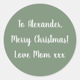 Sage Green Frohe Weihnachten aus der Mama Geschenk Runder Aufkleber