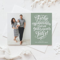 Sage Green Frohe Weihnachten Calligrafy Foto
