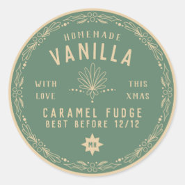Sage Green Fudge Weihnachts-DIY-Geschenk Runder Aufkleber