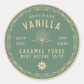 Sage Green Fudge Weihnachts-DIY-Geschenk Runder Aufkleber