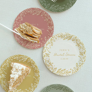 Sage Green Garden Brautparty Pappteller