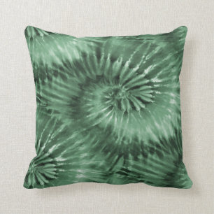 Sage Green Gefärbte Krawatte Sternexplosion Spiral Kissen