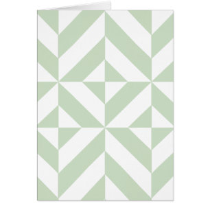 Sage Green Geometric Deco Cube Pattern