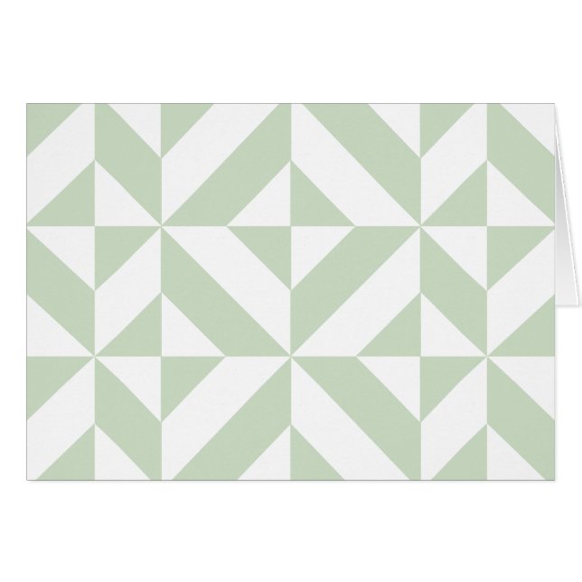Sage Green Geometric Deco Cube Pattern (Devant horizontal)