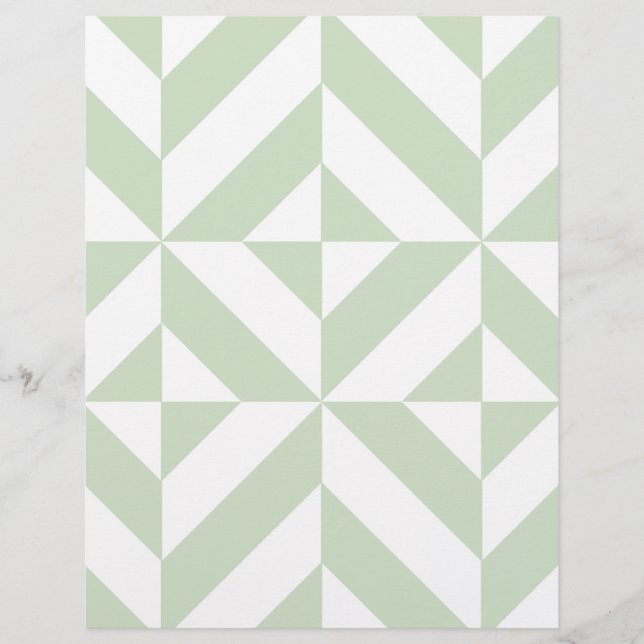 Sage Green Geometric Deko Cube Scrapbook Paper (Vorderseite)