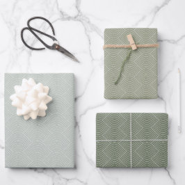 Sage Green Geometric moderne Muster Geschenkpapier Set
