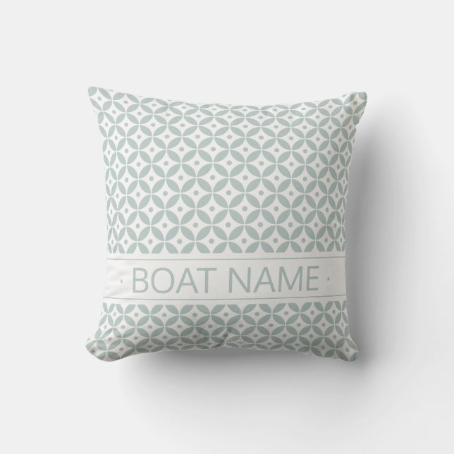 Sage Green Geometric Shippo Muster. Name des Schif Kissen (Vorderseite)