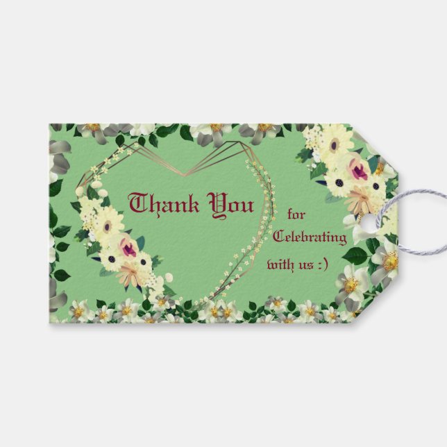 Sage Green - Gift Favor Beutel Geschenktasten Geschenkanhänger (Vorderseite (Horizontal))