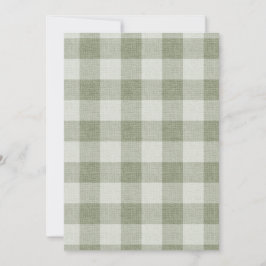 Sage Green Gingham Buffalo Check Linen Texture Einladung