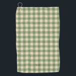 Sage Green Gingham Kariert Golfhandtuch<br><div class="desc">Moderne und trendige Gingham karierte Muster in Grün und Elfenbeinfarbe.</div>