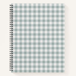 Sage Green Gingham Kariert Stripe Notizbuch