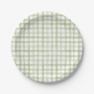 Sage Green Gingham Pappteller