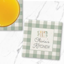 Sage Green Gingham Pattern Bauernhof Kernstück