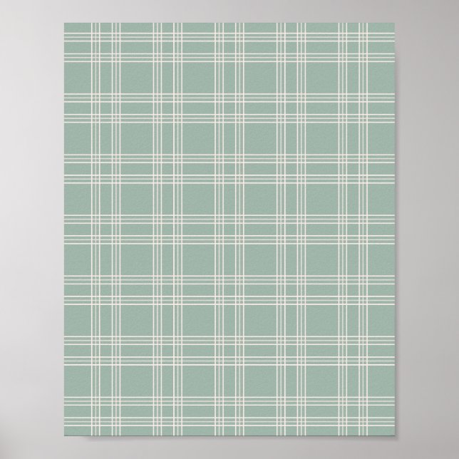 Sage Green Gingham Poster (Vorne)